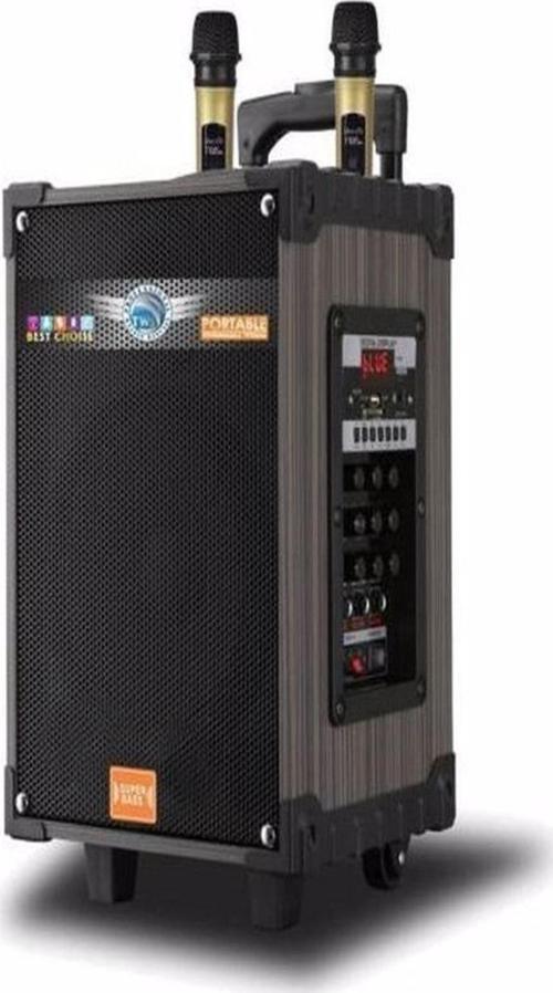 Şarjlı Kumandalı Çift Mikrofonlu Hoparlör Karaoke Sistemi 80 Watt Taşınabilir Amfi Hoparlör