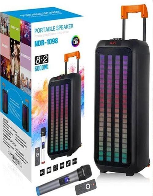 Taşınabilir Büyük Boy Rgb Bluetooth Kablosuz Mikrofonlu Parti Hoparlör Karaoke Set
