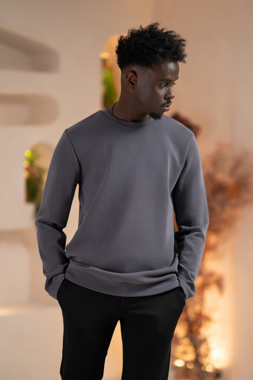 Modal Esnek Kumaş Regular Fit Mevsimlik Sweatshirt