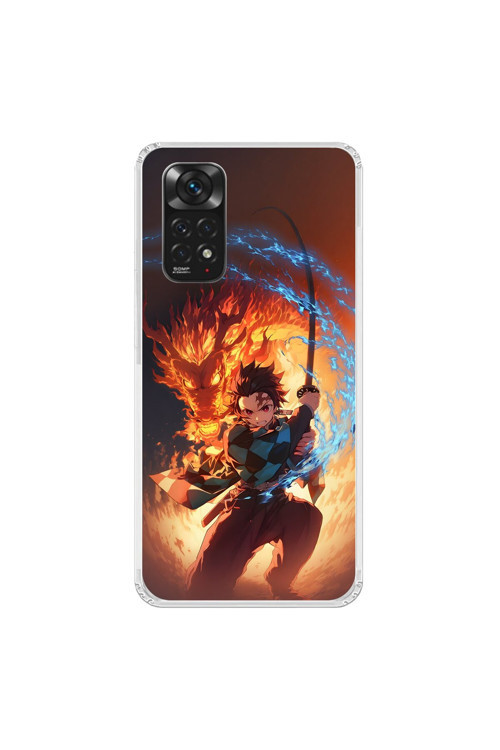 Xiaomi Redmi Note 11 Uyumlu Şeffaf Kılıf Demon Slayer 1 Tasarımlı