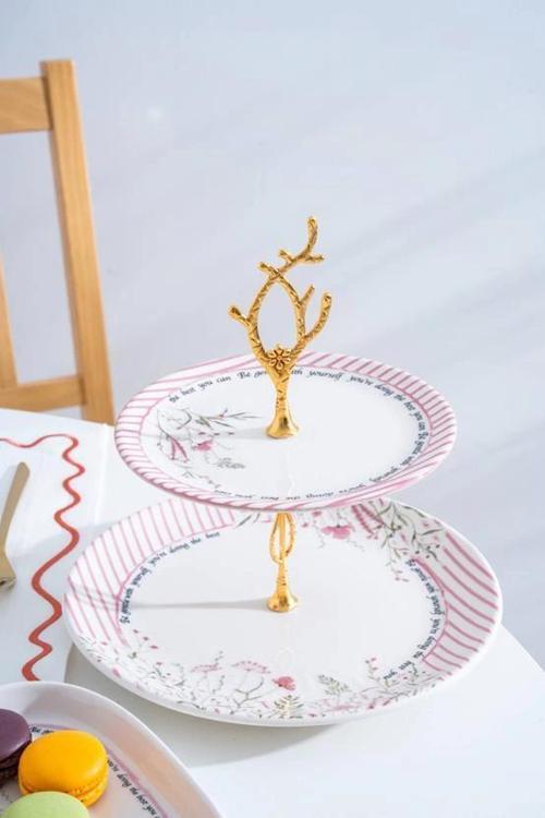 HCA9089 Laila Desenli Katlı Seramik Kurabiyelik 27 cm