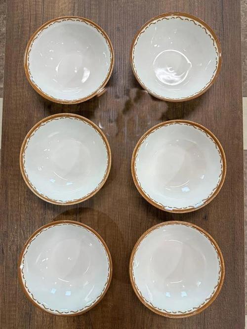 Cooker CKR4250 Desenli Beyaz Porselen Kase 14 cm 6'lı