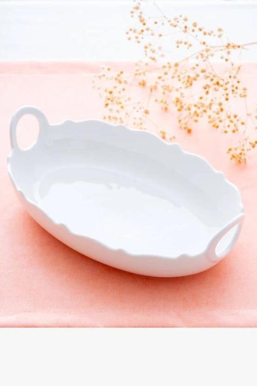 POR6321 Nirvana Beyaz Porselen Oval Tabak 26x18 cm