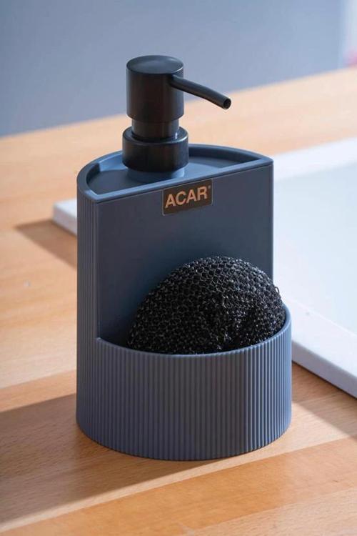 AKR8460 Akrilik Gri Sıvı Sabunluk 13x11x11 cm