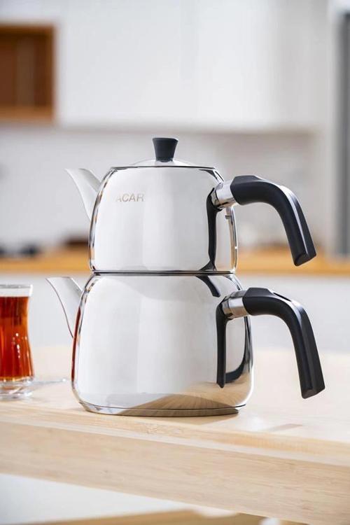 AR8587 Alvez Orta Boy Çelik Çaydanlık Takımı