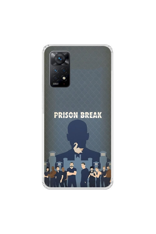 Xiaomi Redmi Note 11 Pro Uyumlu Şeffaf Kılıf Prison Break Tasarımlı
