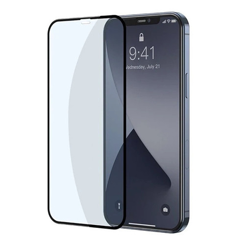 Baseus İPhone 12 Pro Max 6.7 0.3MM Full Anti Blue Light Tempered Cam Ekran Koruyucu 2Adet Set-(5775)