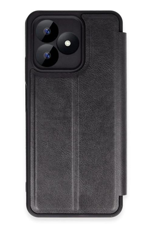 Realme Note 50 4G Kılıf Flip Cover - Siyah-(5796)