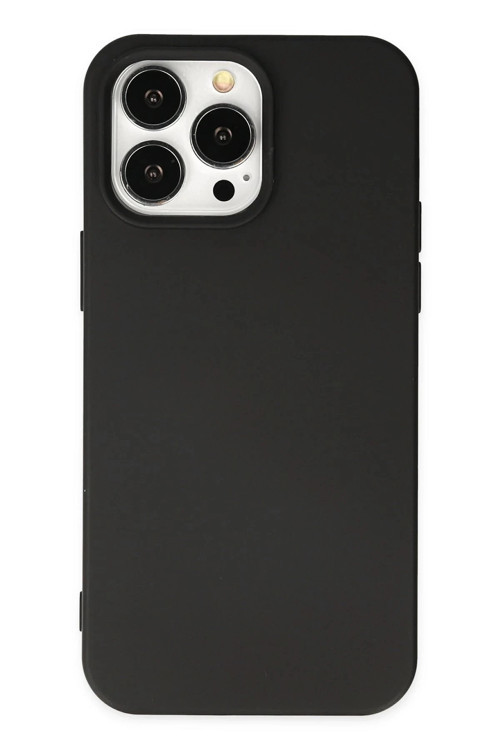 iPhone 14 Pro Max Kılıf Nano içi Kadife Silikon - Siyah-(5796)