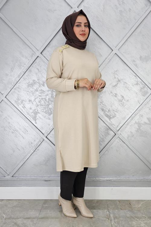 KADIN DÜĞME DETAYLI TESETTÜR TUNİK
