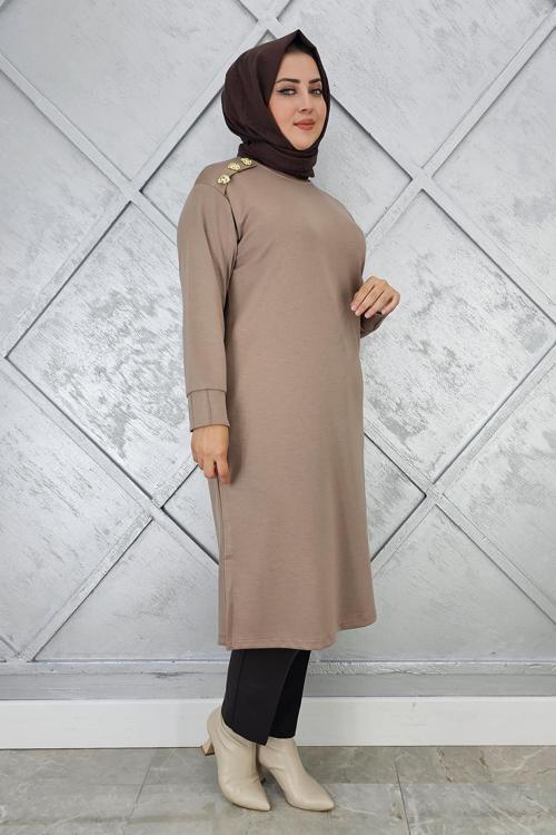 KADIN DÜĞME DETAYLI TESETTÜR TUNİK