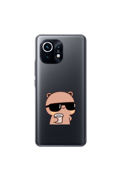 Xiaomi Mi 11 Uyumlu Şeffaf Kılıf Couple Ayıcık 1 Tasarımlı