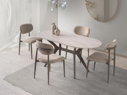 Star Polo Travertan Cappucino Mutfak Masa Sandalye Takımı 82x138