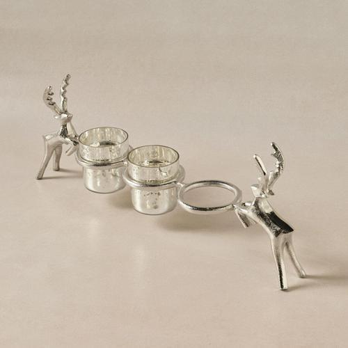 Roe 3'lü Dekoratif Mumluk 47x16,5 cm