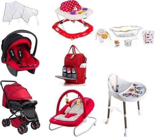 12 Parça Bebek Çeyiz Seti Mama Sandalyesi Çift Yön Bebek Arabası Küvet Takımı