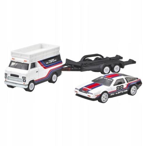 BFS Hot Wheels Car Culture Team Transport DMC DeLorean & HW Rally Hauler Diecast Car