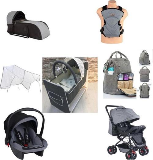 Almirakids 7 Parça Set Çift Yön Bebek Arabası Beşik Katlanır Küvet Puset Portbebe Kanguru