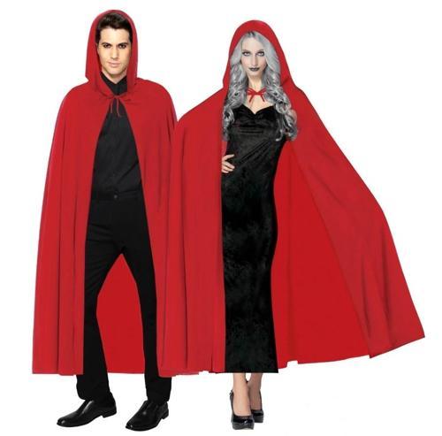 Kırmızı Renk Kapşonlu Pelerin 120 Cm