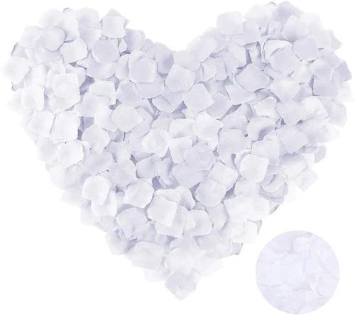 Beyaz Renk Gül Yaprağı Şekilli Konfeti 5 Paket 500 Adet