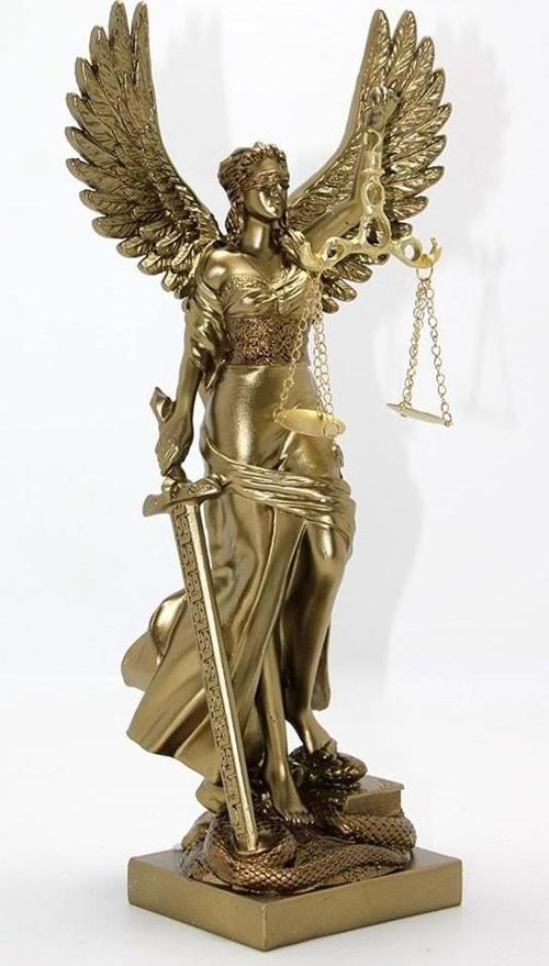 Polyester Kanatlı Adalet Biblosu Dekoratif Hediyelik