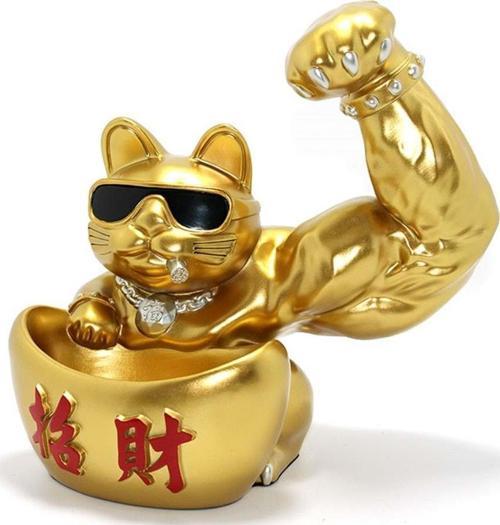 Polyester Şanslı Kedi Figürü Dekoratif Hediyelik