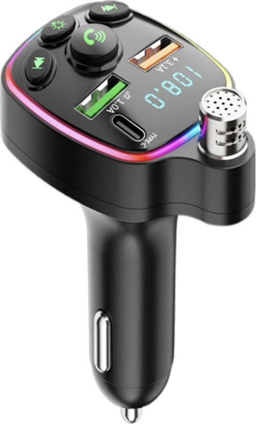 Bluetooth 5.0 Fm Transmitter Çift Usb 3.1A Pd Hızlı Şarj Destekli Mikrofonlu Modülatör