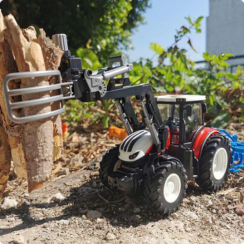 2.4GHz Uzaktan Kumandalı 3.7V 500mAh Şarjlı 1:24 Ölçek Oyuncak Rc Traktör (Balya Taşıyıcılı Traktör)