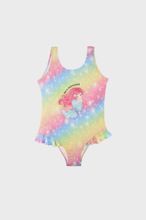 Juliet Kalın Askılı Kolay Kuruyan Uv Korumalı Kız Çocuk Mayo SM20110106 Pembe-Sarı