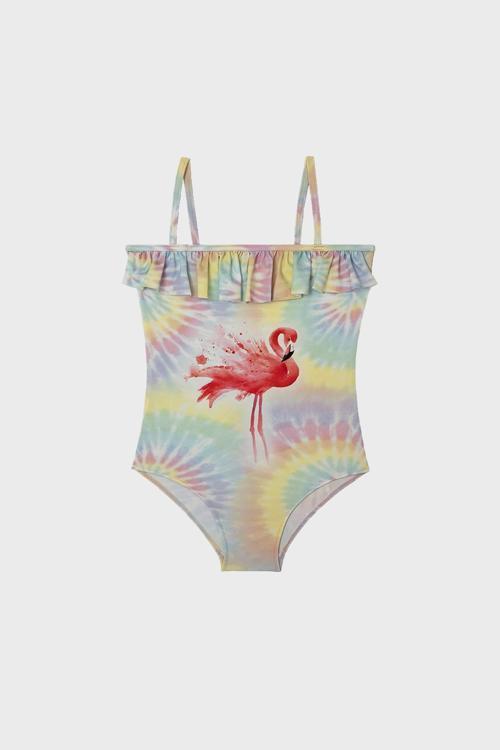 Daphne İp Askılı Fırfırlı Kız Çocuk Mayo SM21110160 Açık Yeşil-Açık Sarı