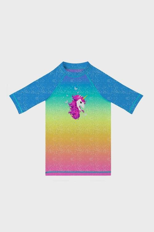 Pammy Kolay Kuruyan Uv Korumalı Kız Çocuk T Shirt ST2315000001 FUŞYA-YEŞİL