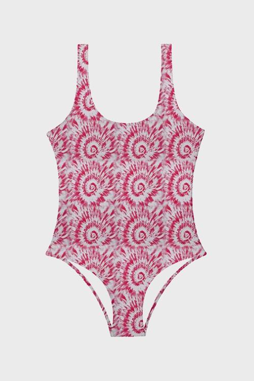 Adele Kalın Askılı Kolay Kuruyan Uv Korumalı Baskılı Bayan Mayo SM22140047 PEMBE-BEYAZ