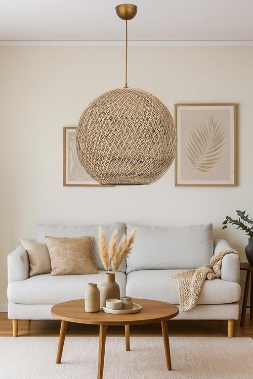 Bohem,Rustik,Modern,Jüt,Doğal,Hasır,El Yapımı Sarkıt Avize