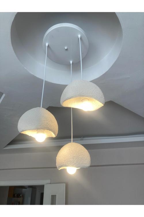 İskandinav Beton Sarkıt Avize 3 Lü Set ( 21 X16 Cm)