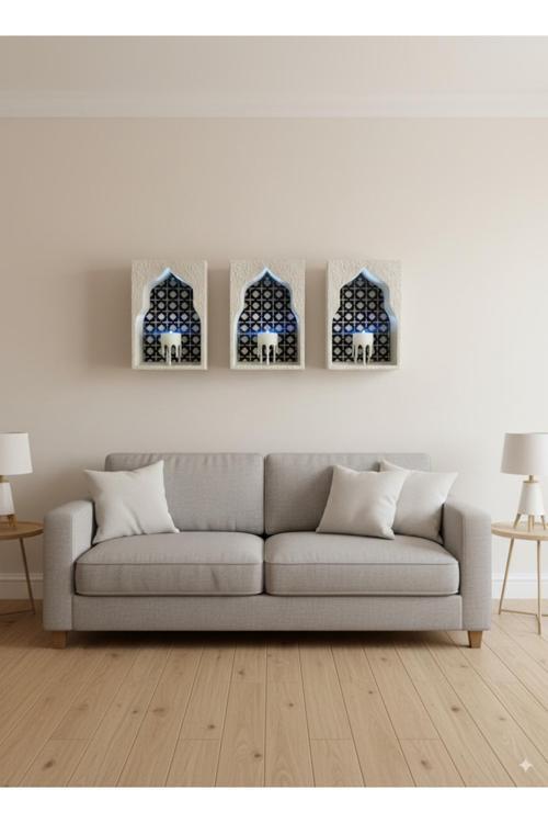 Fas Tarzı Modern/Klasik Mumluk Ve Raf / Fas Tarzı Dekoratif Duvar Rafı