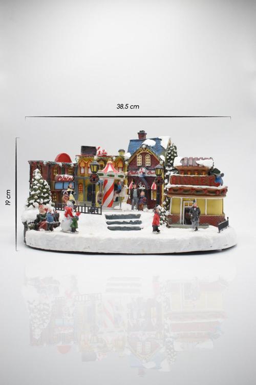 Premium Collection Dekoratif Noel Şehri Işıklı Süs 19*38 cm