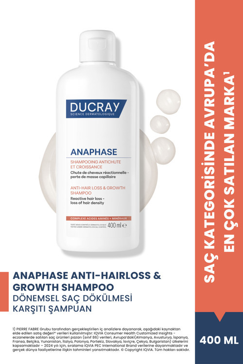 Anaphase Reactive Dönemsel Saç Dökülmesi ve Yoğunluk Kaybı Yaşayan Saçlar İçin Şampuan 400 ml