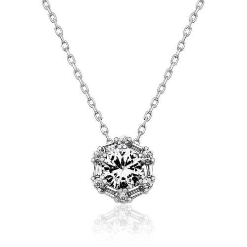 Gümüş Buz Beyazı Baget Taşlı Bayan Kolye