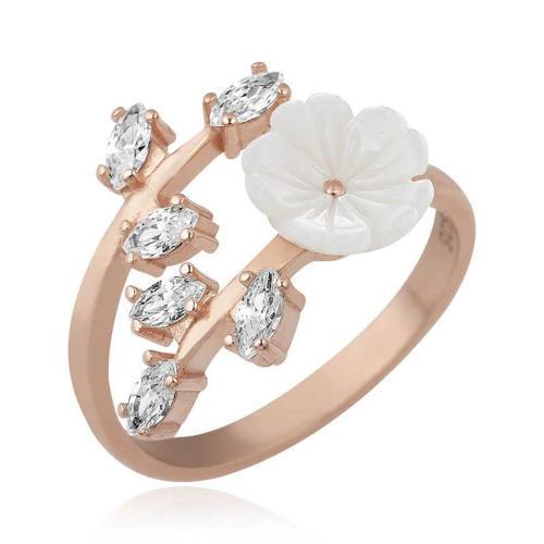 ​gümüş Rose Beyaz Bahar Çiçeği Yüzük