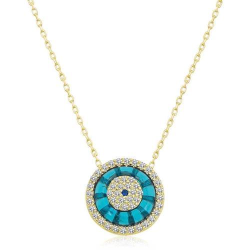 Gümüş Gold Camgöz Nazar Bayan Kolye