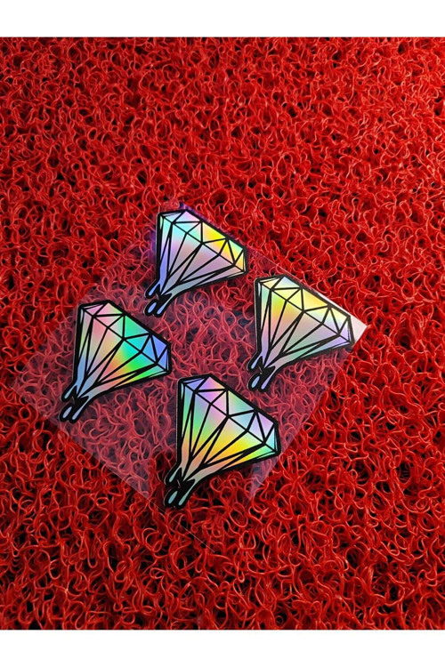 Elmas Hologram Sticker 4'Lü