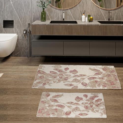 Home Messi 2 li Pamuk Floş Banyo Paspası-Pudra