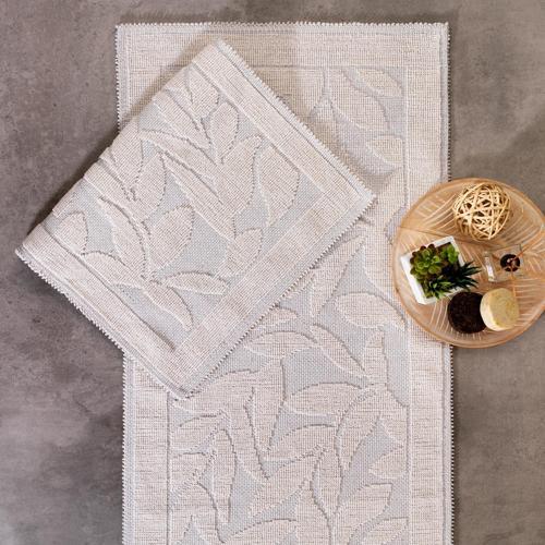 Home Leaf 2 li Banyo Paspası-Ekru