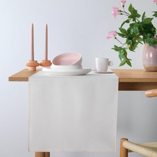 Home Bianca Keten Polyester Runner 40x160 Cm 1 Parça-Ekru