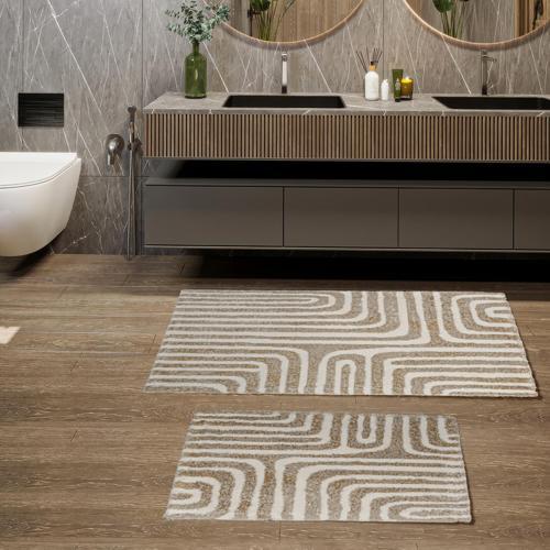 Home Sue 2 li Pamuk Floş Banyo Paspası-Gri