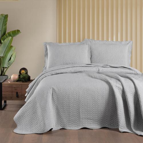 Home Elegance Yatak Örtüsü Seti 3 Parça-Gri