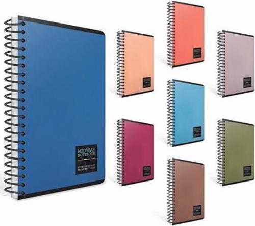 Sert Kapak Not Defteri Midway Spiralli Flexi 13X21Cm 80 Yaprak Çizgili 6575 (Karışık Renk 1 Adet)