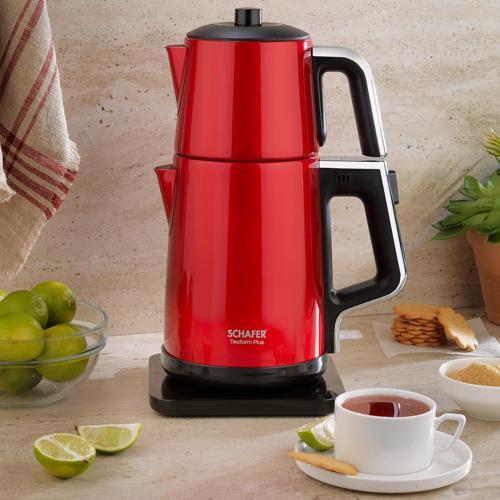 Teaform Plus Paslanmaz Çay Makinesi-Lal Kırmızı