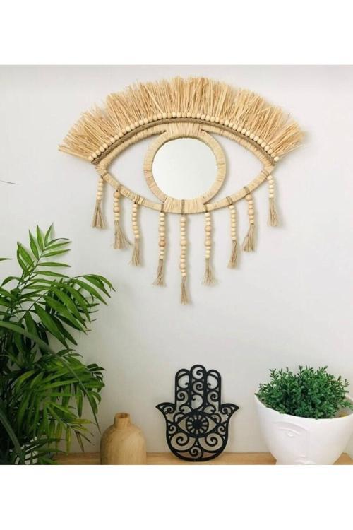 Rafya Ayna, Bohem Duvar Süsü,Göz Şekli Rafya