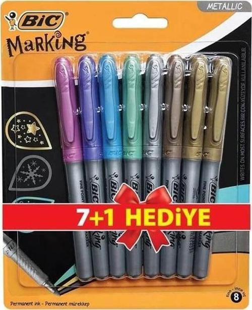 Marking Color Permanent Marker Metalik Renkler 8’li Set