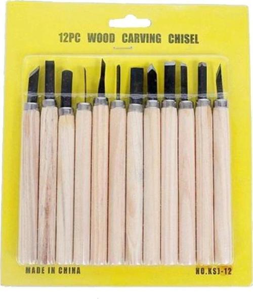 12 Parça Ahşap Oyma Hobi Heykel Ağaç Oyma Kalem Seti